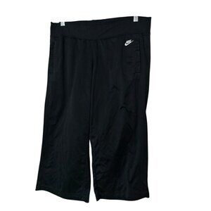 Nike Womens Athletic Capri L Black Side Pockets Sportswear Yoga Workout  Pants